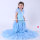 Long Layered Ruffle Blue Jersey Dress for Girls